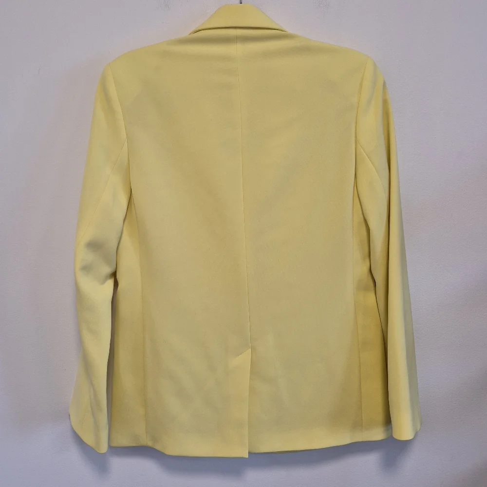 Topshop Oversized Blazer Single Breasted Lined Lemon Yellow Women's Sz 4 - Picture 7 of 11